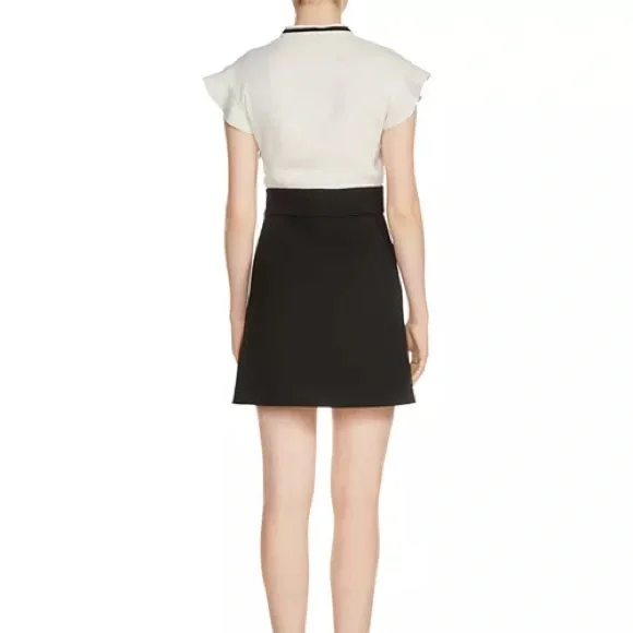 Maje Runo Two-Tone Lace-Inset Mini Dress size small new with tags - Picture 3 of 10